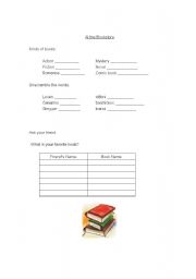 English worksheet: Whats your favorite book?