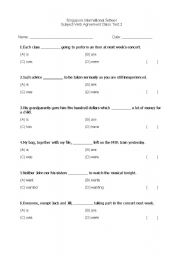 English worksheet: Concord Test