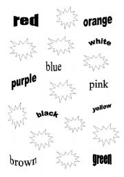 English Worksheet: colour matching