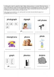 English worksheets: Ph words Happy Families Game