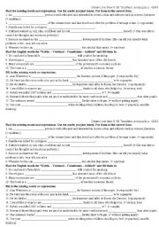 English Worksheet: Green Line 6 Topic 3B p. 42_43 Vocabulary Sheet