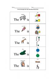 English Worksheet: Adjectives