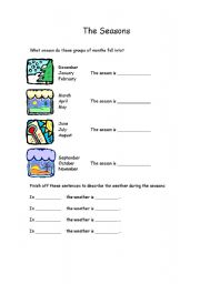 English Worksheet: The Seasons