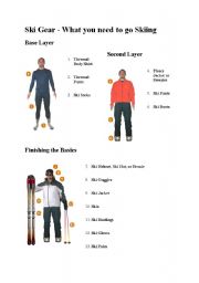 English worksheet: Ski gear