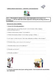 English Worksheet: talking about a working session