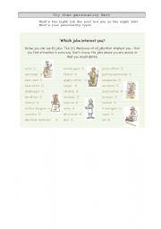 English Worksheet: Personality Test - Jobs
