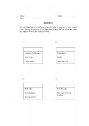 English Worksheet: Imperative