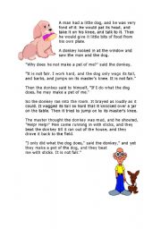 English Worksheet: the man and the dog