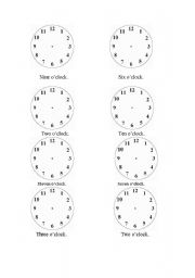 English Worksheet: clocks to label