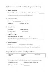 English Worksheet: examples about suffixes
