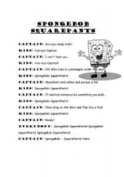 English Worksheet: SpongeBob SquarePants Theme Song