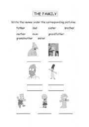 English Worksheet: The family