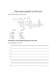 English Worksheet: past and present continuous 