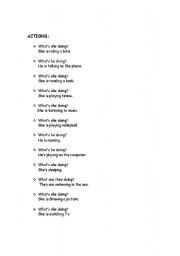 English Worksheet: actions