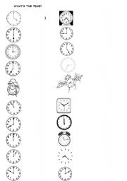 English Worksheet: Whats the time?