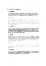 English worksheet: Six Steps for Writing and Essay