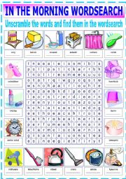 IN THE MORNING WORDSEARCH