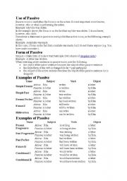 English worksheet: Use of Passive