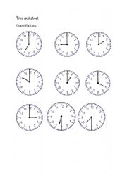 English Worksheet: Time