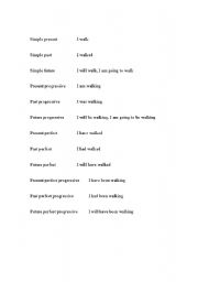 English worksheet: No Prep-Verb Tense Speaking Game