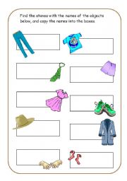 English Worksheet: clothes