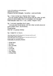 English Worksheet: Present Perfect Simple and Past Simple using FOR. 