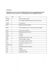 English worksheet: vocabulary Practice