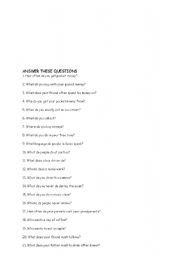 English worksheet: Present tense general questions