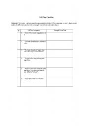 English Worksheet: Tall Tale Checklist