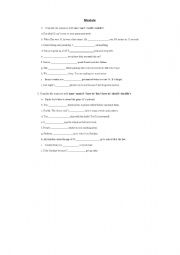 English Worksheet: modals