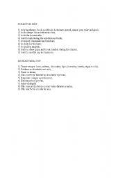 English Worksheet: RULES FOR 2009