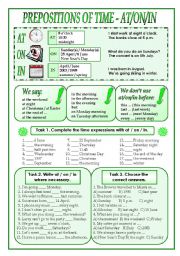 PREPOSITIONS OF TIME (AT / ON / IN)