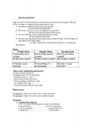 English worksheet: The Present Perfect