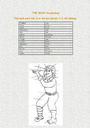 English worksheet: Parts of the body