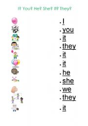 Pronouns Worksheet for Kids