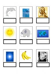 English worksheet: Color Word Blue, Yellow, Gray 1