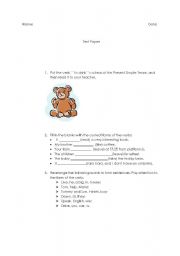 English worksheet: present simple tense