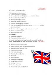English Worksheet: LONDON -  questions and means of transportation
