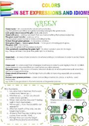 COLORS IN SET EXPRESSIONS AND IN IDIOMS! (PART 6) GREEN