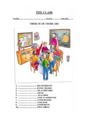 English Worksheet: the class