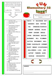 English Worksheet: Fun Sheet Elementary 32