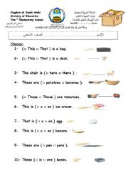 English Worksheet: This and that