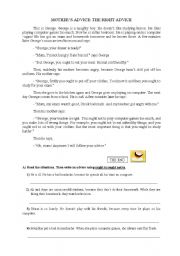 English worksheet: ought to/ ought not to