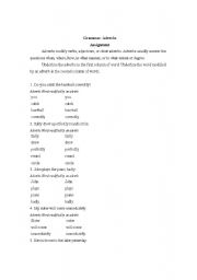 English Worksheet: adverb exercises