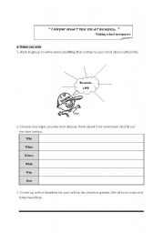 English worksheet: school journal