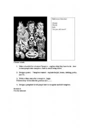 English Worksheet: Halloween resource or Horror Genre