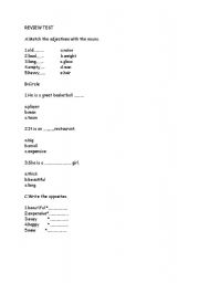 English worksheet: adjectives