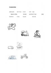 English Worksheet: transportation