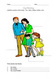 English worksheet: My Family