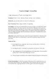 English Worksheet: lesson plan-lost in the jungle 
